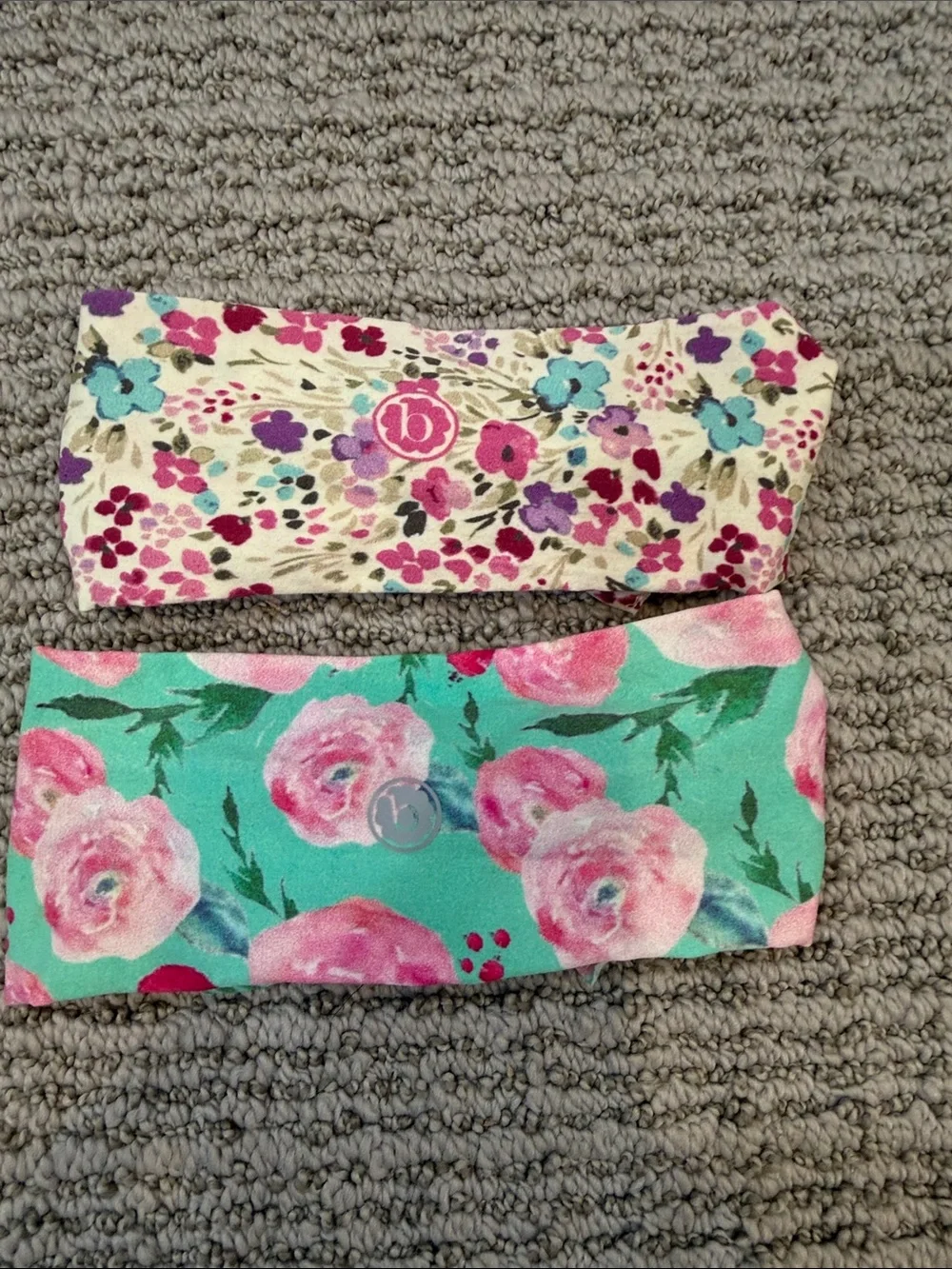 Floral Knot Headband Set in Pink, Teal & Cream - Kids